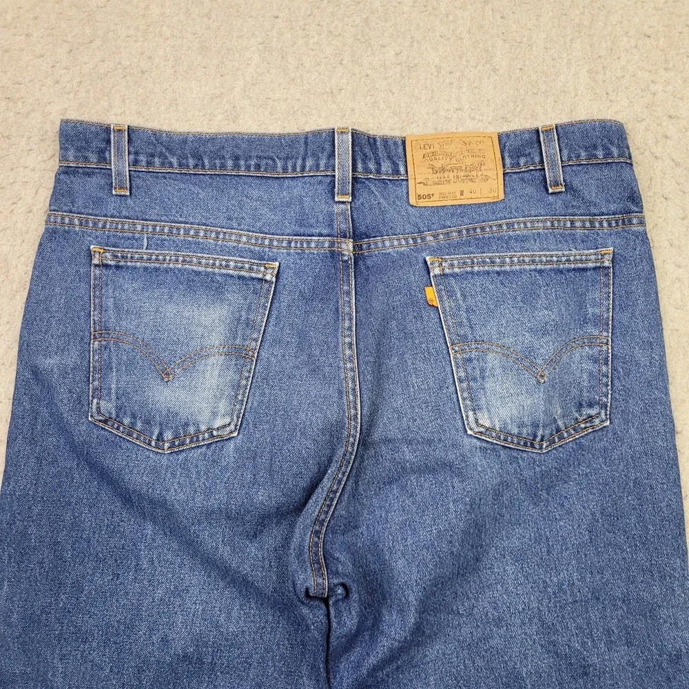 VTG 90s 1996 LEVI'S 505 Orange Tab Jeans Mens 40x30 Blue (Fits 40x26) USA Made